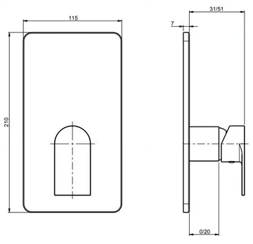 TOLOMEO 83521A - Recessed single handle shower mixer by Rubinetterie Frattini - view 3